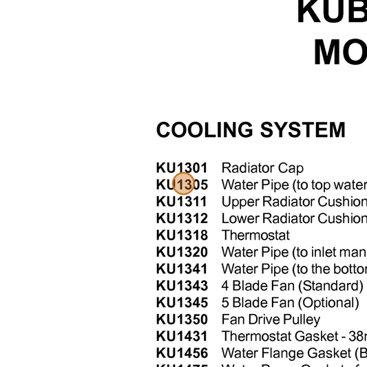 Grasshopper part KU1305 — IPL diagram snippet (6x zoom, amber highlight)