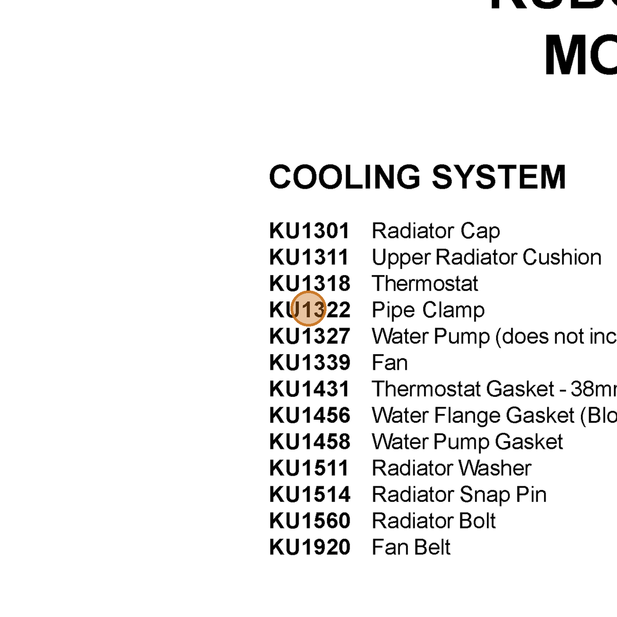 Grasshopper part KU1322 — IPL diagram snippet (6x zoom, amber highlight)