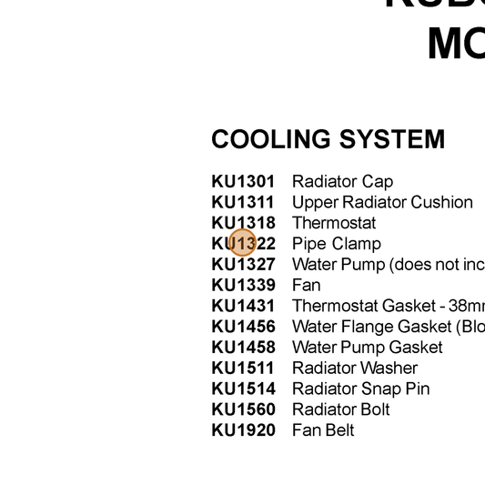 Grasshopper part KU1322 — IPL diagram snippet (6x zoom, amber highlight)
