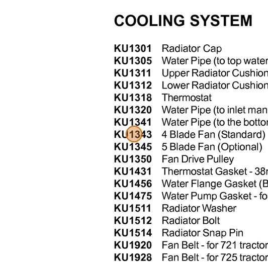 Grasshopper part KU1343 — IPL diagram snippet (6x zoom, amber highlight)