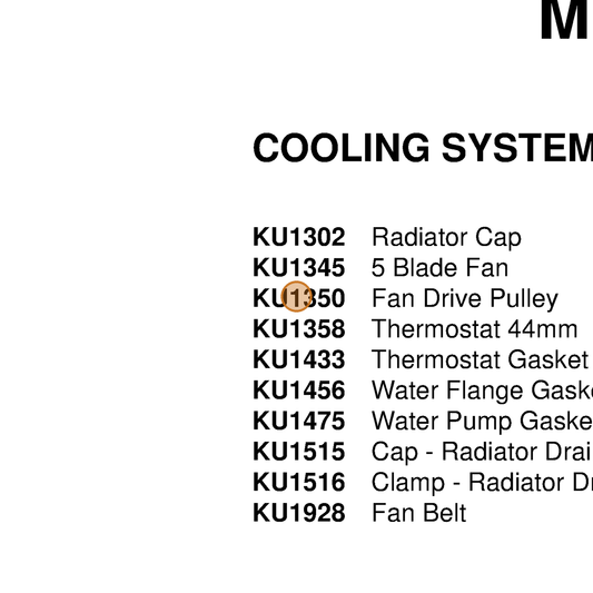 Grasshopper part KU1350 — IPL diagram snippet (6x zoom, amber highlight)