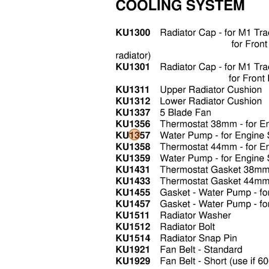 Grasshopper part KU1357 — IPL diagram snippet (6x zoom, amber highlight)