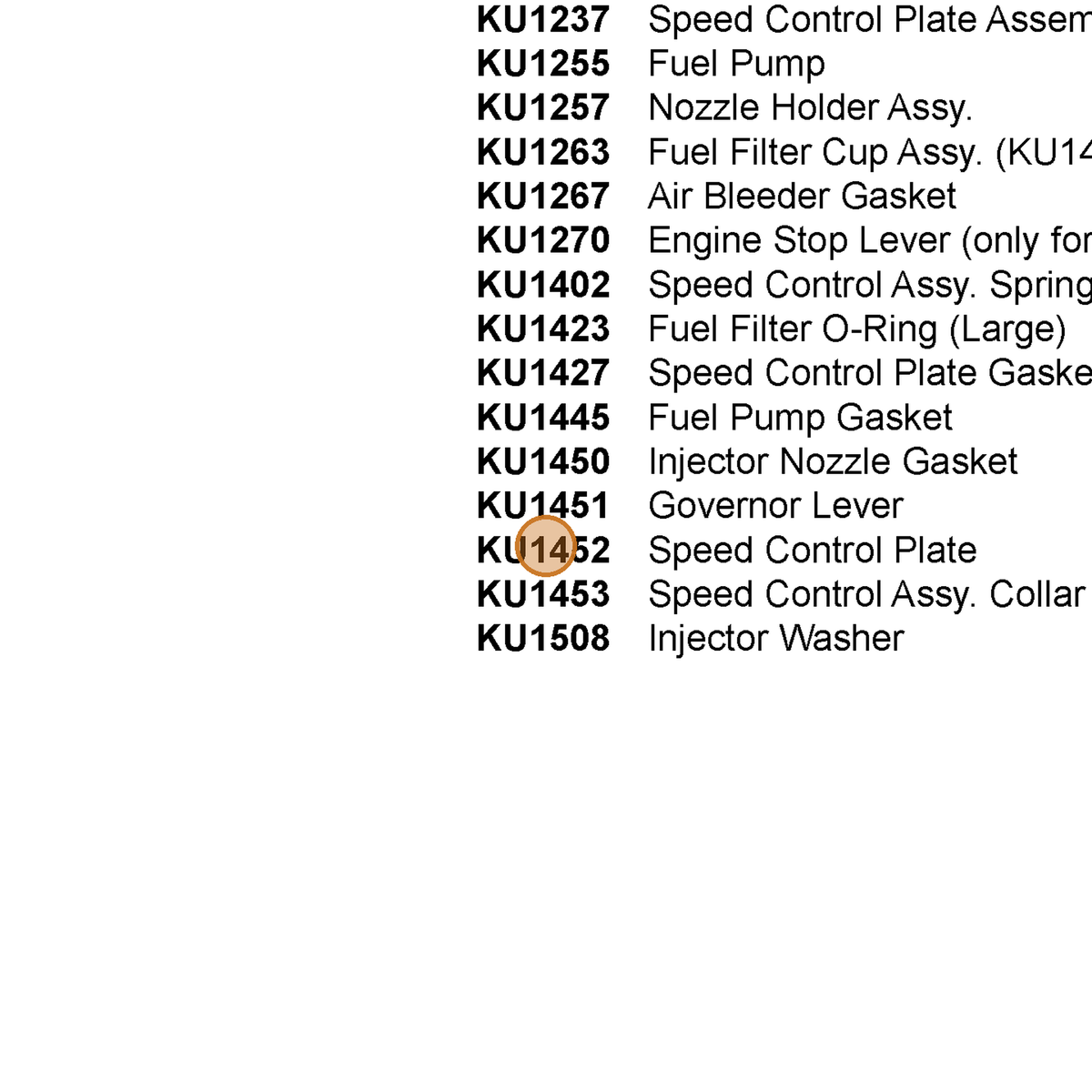 Grasshopper part KU1452 — IPL diagram snippet (6x zoom, amber highlight)