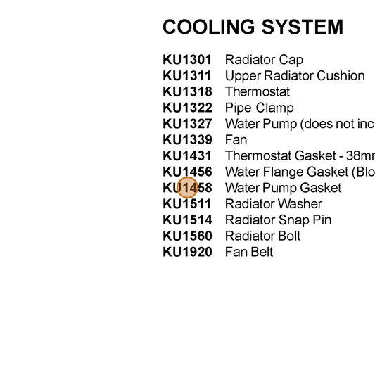 Grasshopper part KU1458 — IPL diagram snippet (6x zoom, amber highlight)