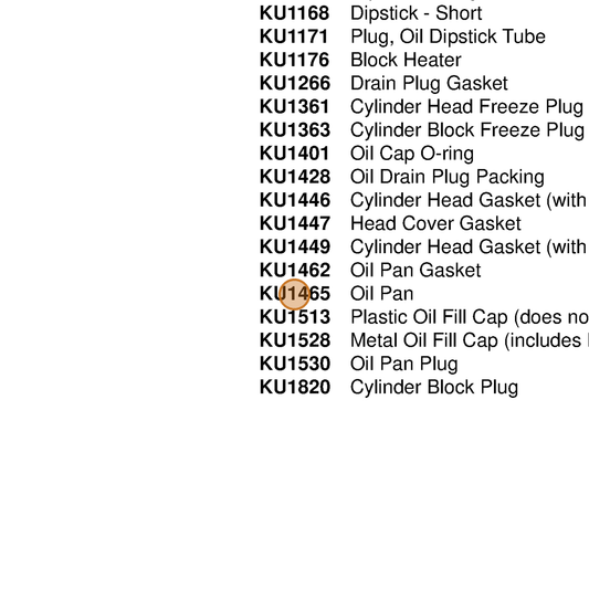 Grasshopper part KU1465 — IPL diagram snippet (6x zoom, amber highlight)
