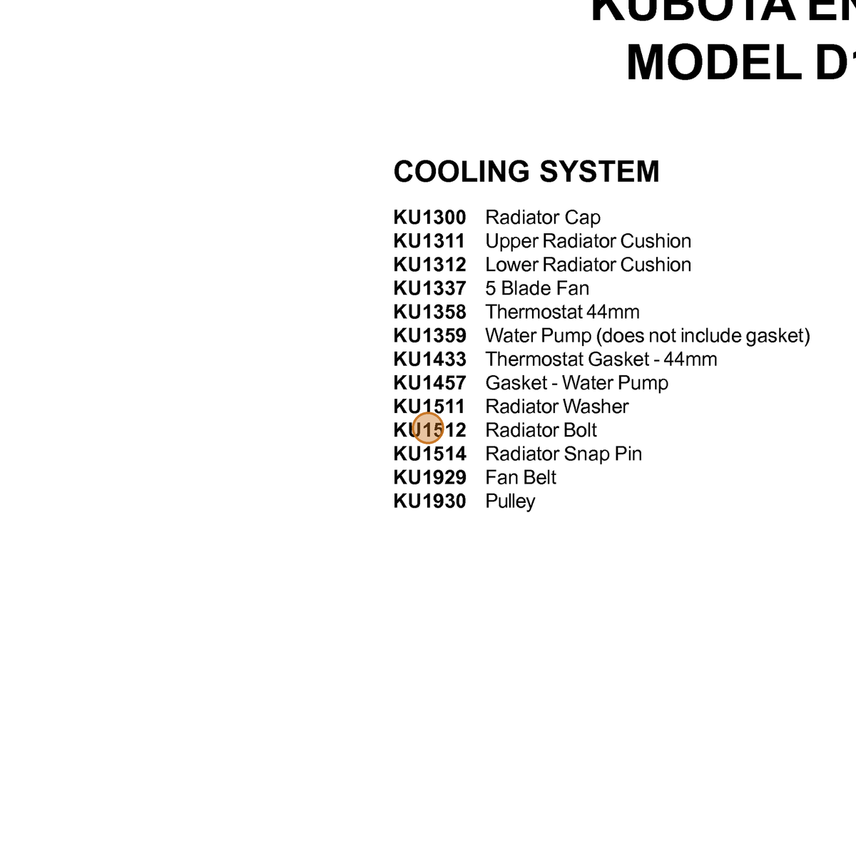 Grasshopper part KU1512 — IPL diagram snippet (6x zoom, amber highlight)