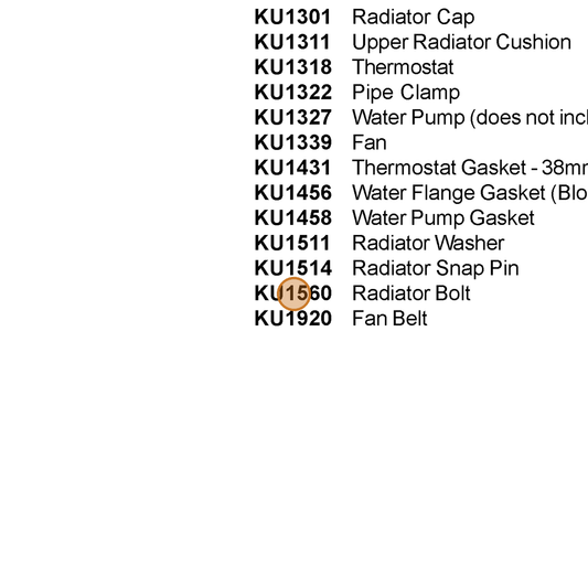 Grasshopper part KU1560 — IPL diagram snippet (6x zoom, amber highlight)
