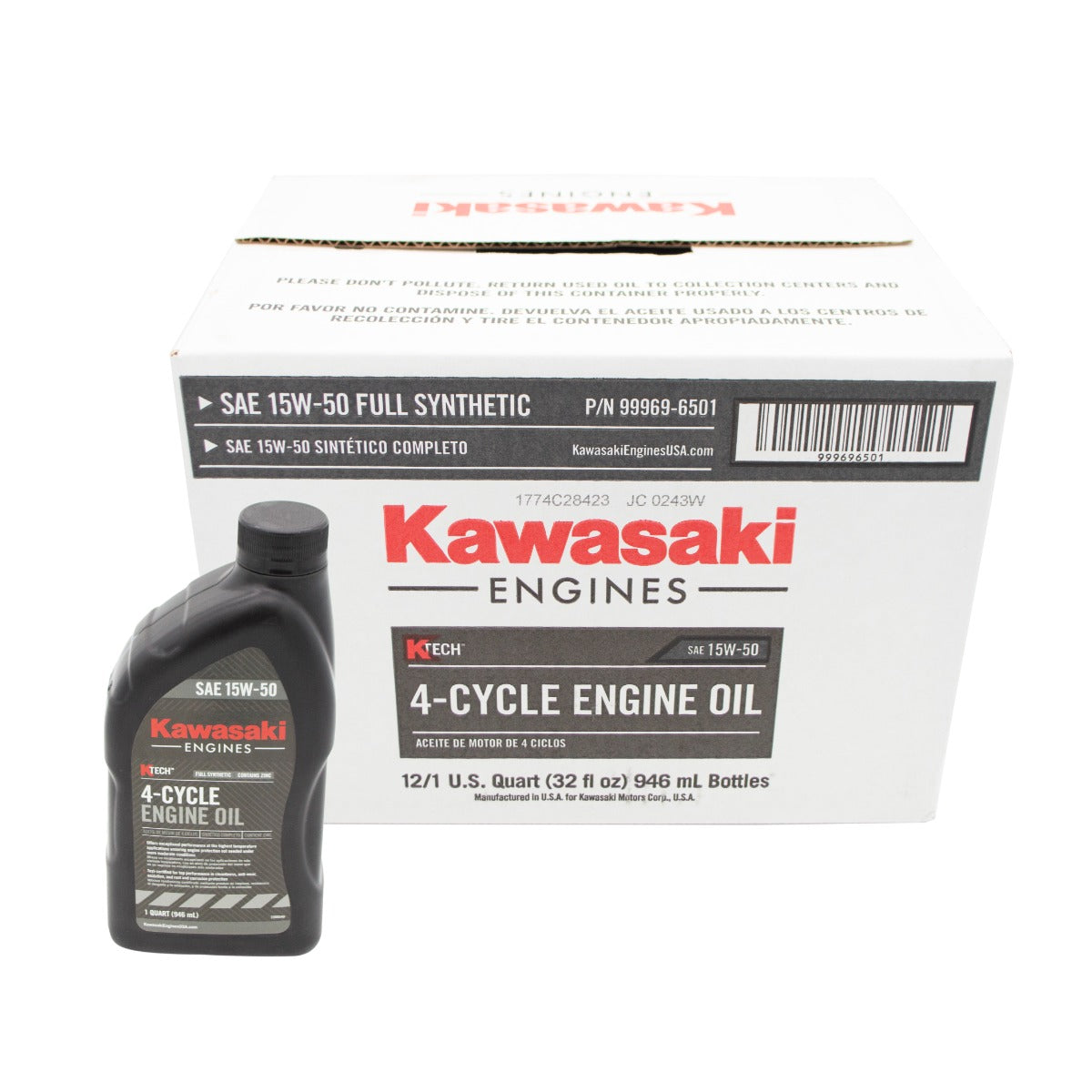Kawasaki Power - Spare Parts - 99969-6501-CASE - OIL - 4 CYL 15W50 - 12 QT (CASE)