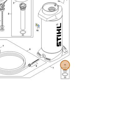 STIHL part 0000-007-1601 — IPL diagram snippet (6x zoom, amber highlight)