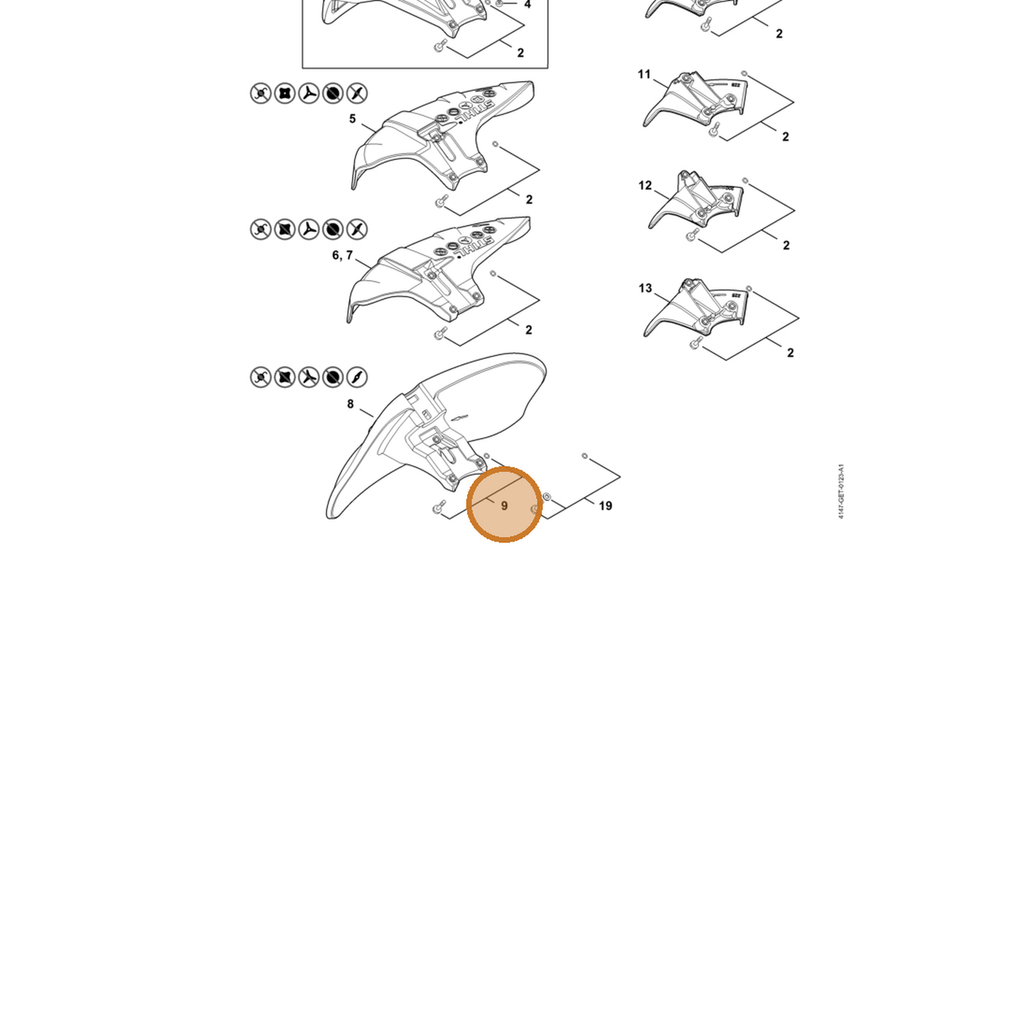 STIHL part 0000-007-1902 — IPL diagram snippet (6x zoom, amber highlight)
