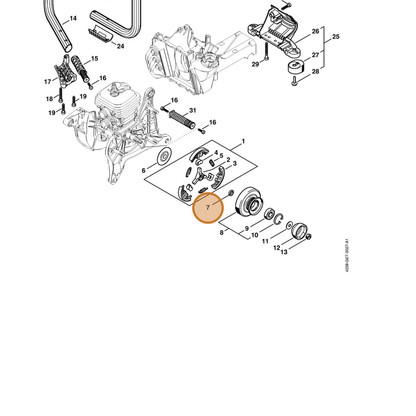 STIHL part 0000-036-0210 — IPL diagram snippet (6x zoom, amber highlight)