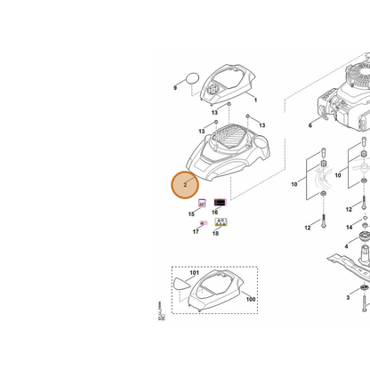 STIHL part 0000-082-0428 — IPL diagram snippet (6x zoom, amber highlight)