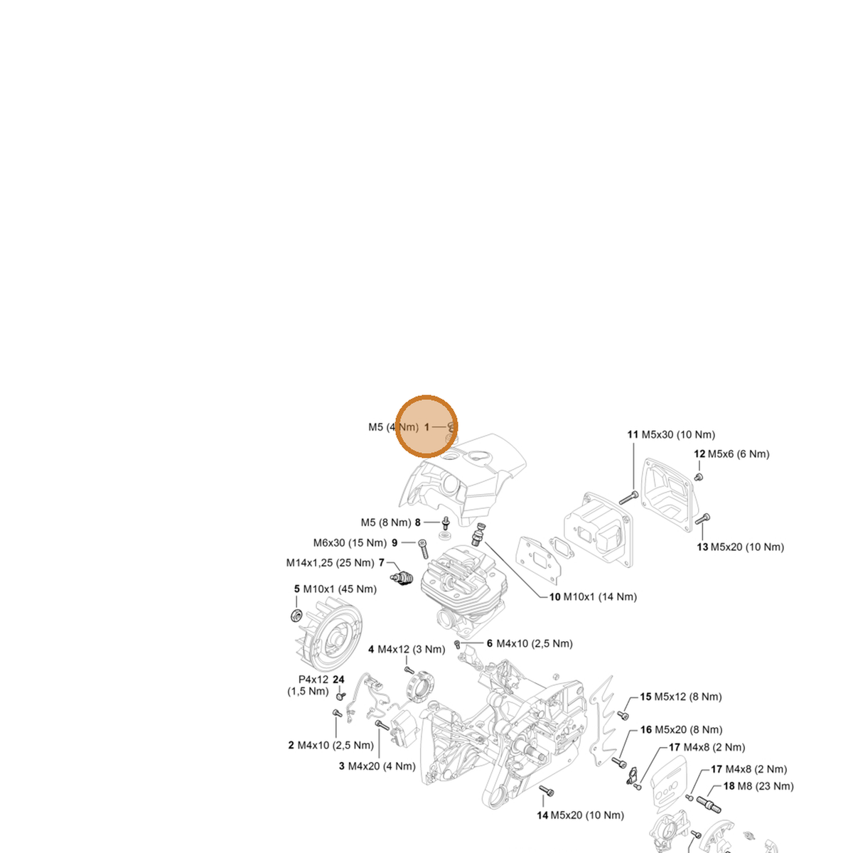 STIHL part 0000-084-7000 — IPL diagram snippet (6x zoom, amber highlight)