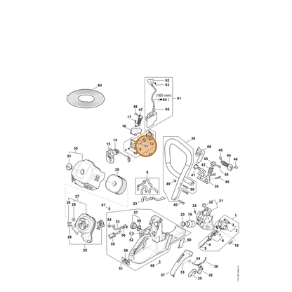 STIHL part 0000-121-2702 — IPL diagram snippet (6x zoom, amber highlight)