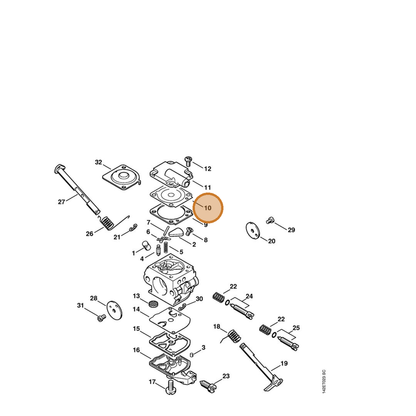 STIHL part 0000-121-4700 — IPL diagram snippet (6x zoom, amber highlight)