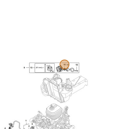 STIHL part 0000-122-3000 — IPL diagram snippet (6x zoom, amber highlight)