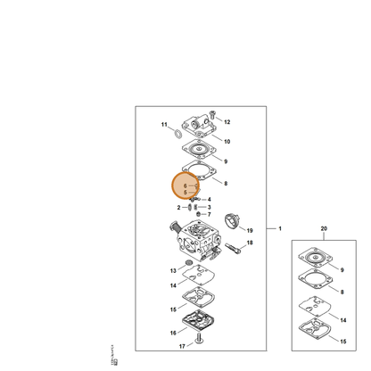 STIHL part 0000-122-7101 — IPL diagram snippet (6x zoom, amber highlight)