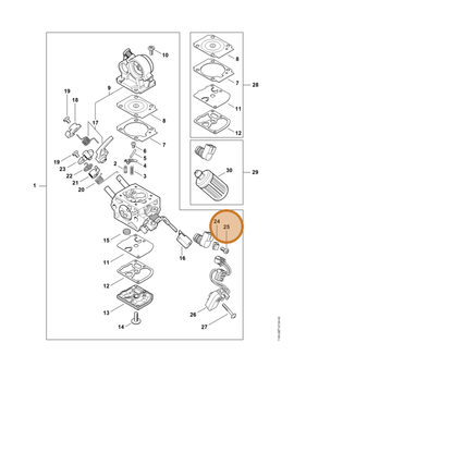 STIHL part 0000-122-7103 — IPL diagram snippet (6x zoom, amber highlight)