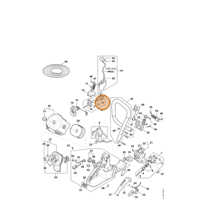 STIHL part 0000-132-0200 — IPL diagram snippet (6x zoom, amber highlight)