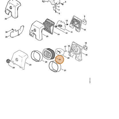 STIHL part 0000-140-4407 — IPL diagram snippet (6x zoom, amber highlight)