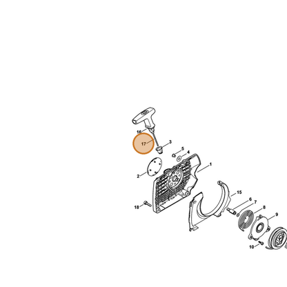 STIHL part 0000-190-2905 — IPL diagram snippet (6x zoom, amber highlight)