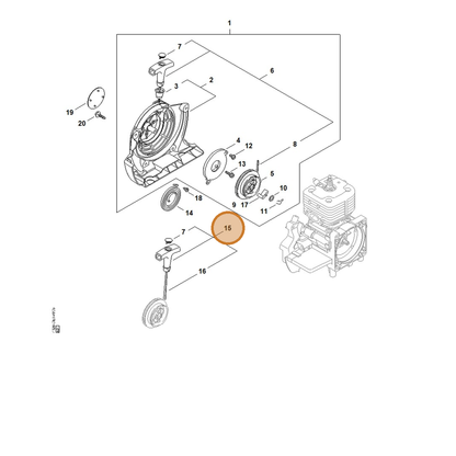STIHL part 0000-190-3400 — IPL diagram snippet (6x zoom, amber highlight)