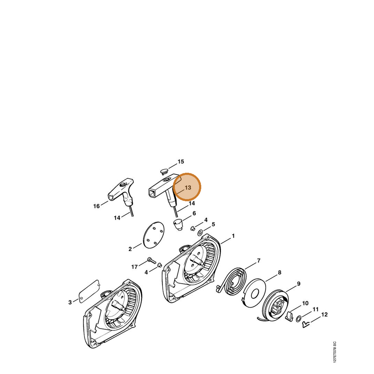 STIHL part 0000-190-3401 — IPL diagram snippet (6x zoom, amber highlight)