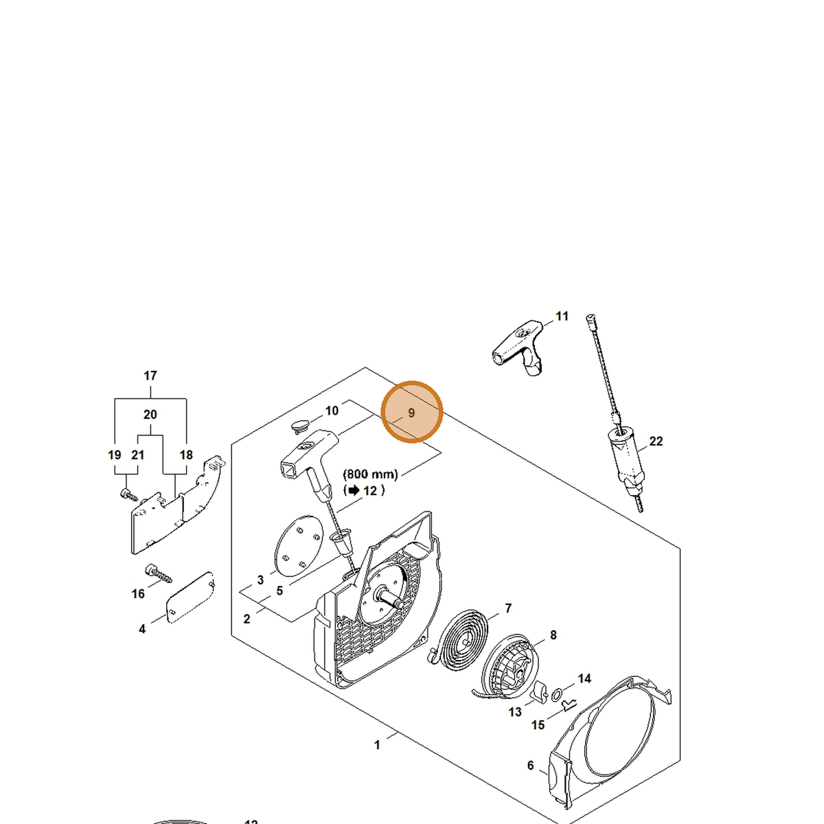STIHL part 0000-190-3402 — IPL diagram snippet (6x zoom, amber highlight)