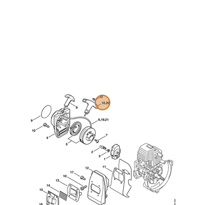 STIHL part 0000-190-3403 — IPL diagram snippet (6x zoom, amber highlight)