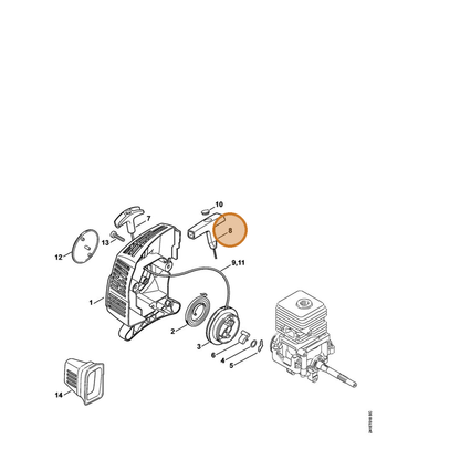 STIHL part 0000-190-3404 — IPL diagram snippet (6x zoom, amber highlight)
