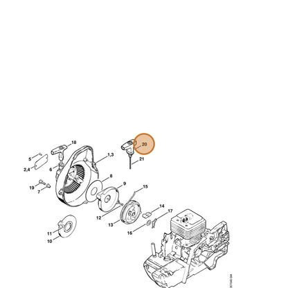 STIHL part 0000-190-3414 — IPL diagram snippet (6x zoom, amber highlight)
