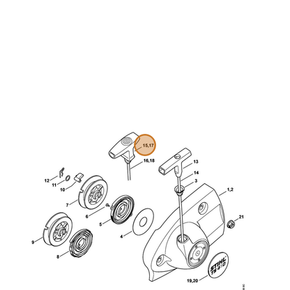 STIHL part 0000-190-3417 — IPL diagram snippet (6x zoom, amber highlight)