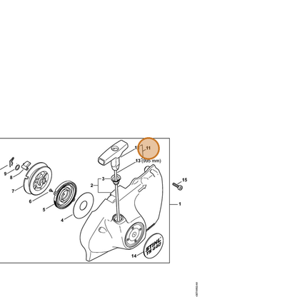 STIHL part 0000-190-3500 — IPL diagram snippet (6x zoom, amber highlight)
