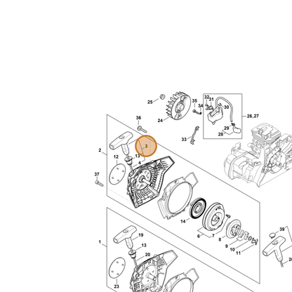 STIHL part 0000-190-3504 — IPL diagram snippet (6x zoom, amber highlight)