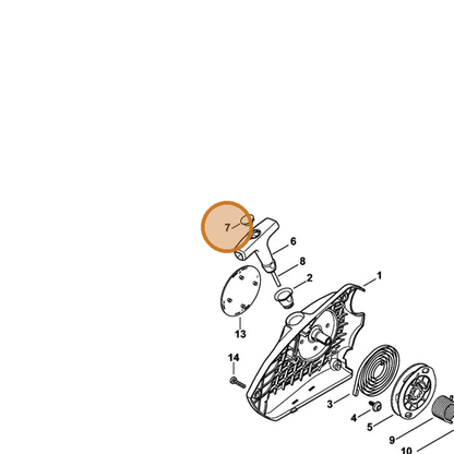 STIHL part 0000-195-7002 — IPL diagram snippet (6x zoom, amber highlight)