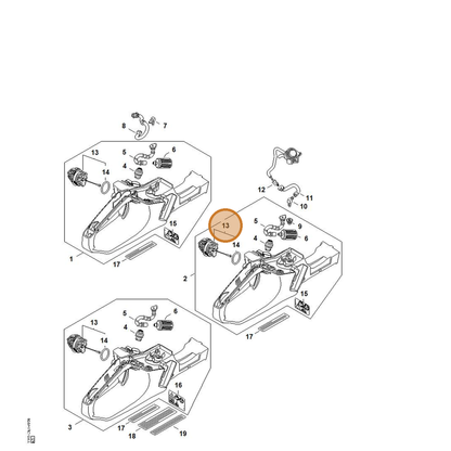 STIHL part 0000-350-0532 — IPL diagram snippet (6x zoom, amber highlight)