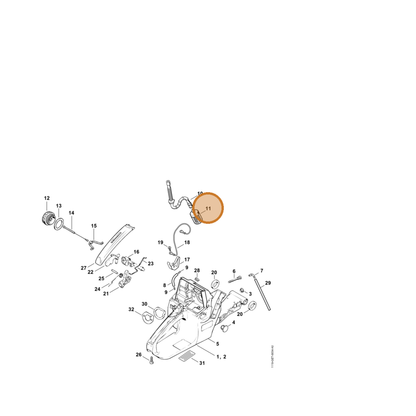 STIHL part 0000-350-3518 — IPL diagram snippet (6x zoom, amber highlight)