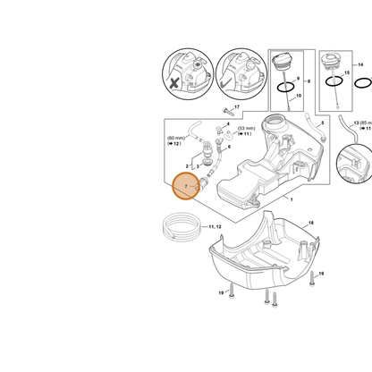 STIHL part 0000-350-3521 — IPL diagram snippet (6x zoom, amber highlight)