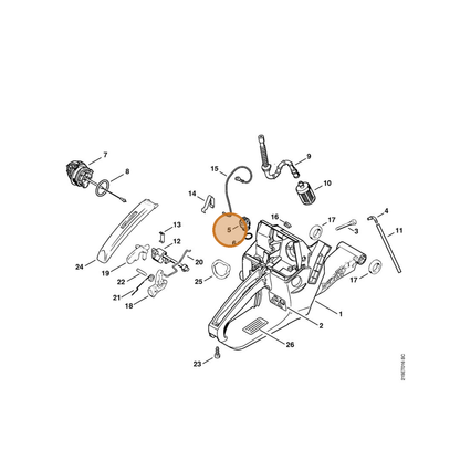 STIHL part 0000-350-5800 — IPL diagram snippet (6x zoom, amber highlight)