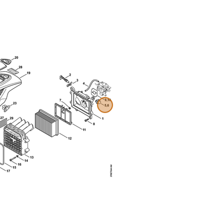 STIHL part 0000-350-6202 — IPL diagram snippet (6x zoom, amber highlight)