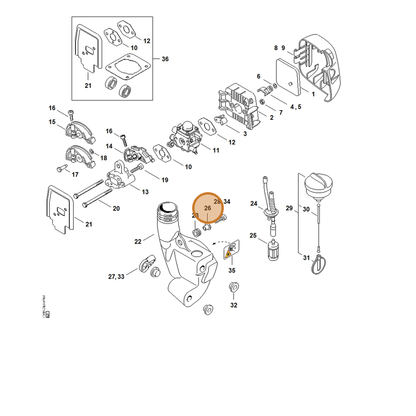 STIHL part 0000-351-3201 — IPL diagram snippet (6x zoom, amber highlight)