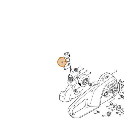 STIHL part 0000-359-1200 — IPL diagram snippet (6x zoom, amber highlight)