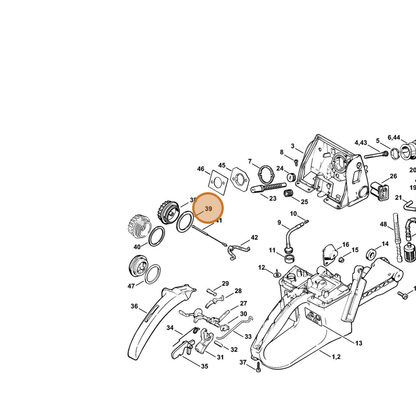 STIHL part 0000-359-1203 — IPL diagram snippet (6x zoom, amber highlight)