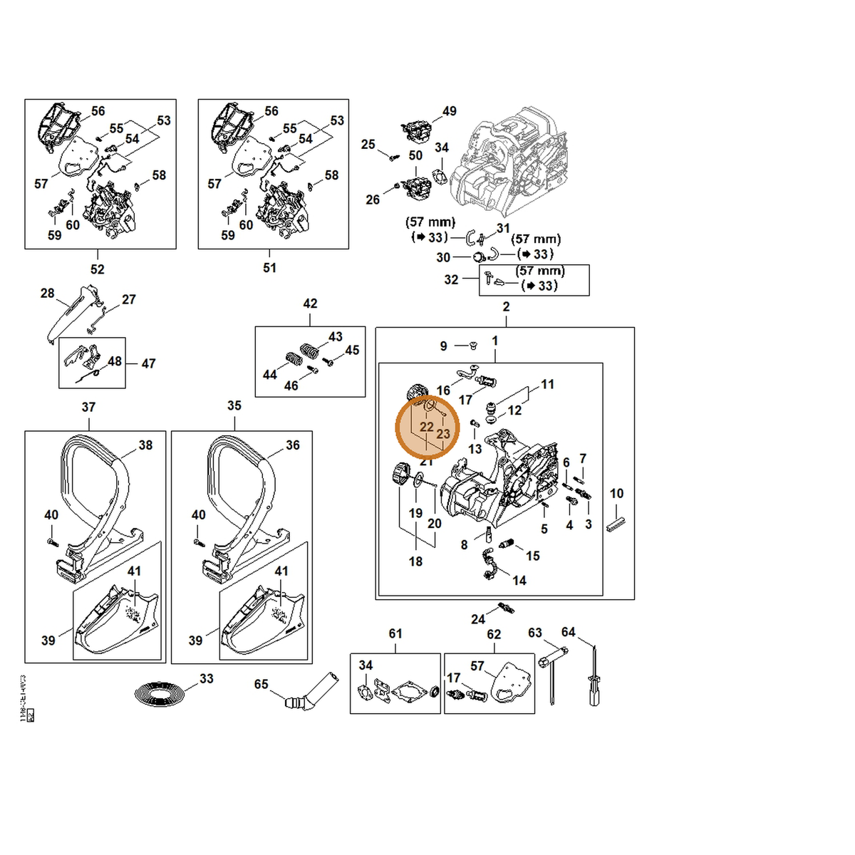 STIHL part 0000-359-1207 — IPL diagram snippet (6x zoom, amber highlight)