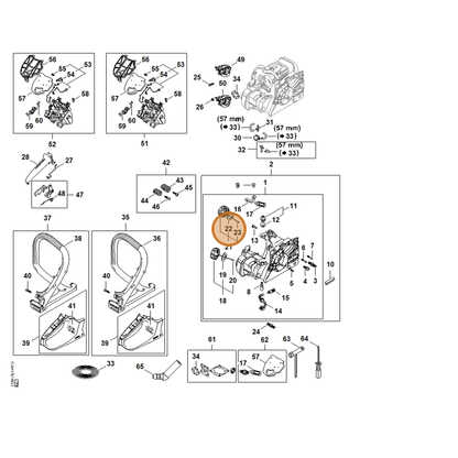 STIHL part 0000-359-1207 — IPL diagram snippet (6x zoom, amber highlight)