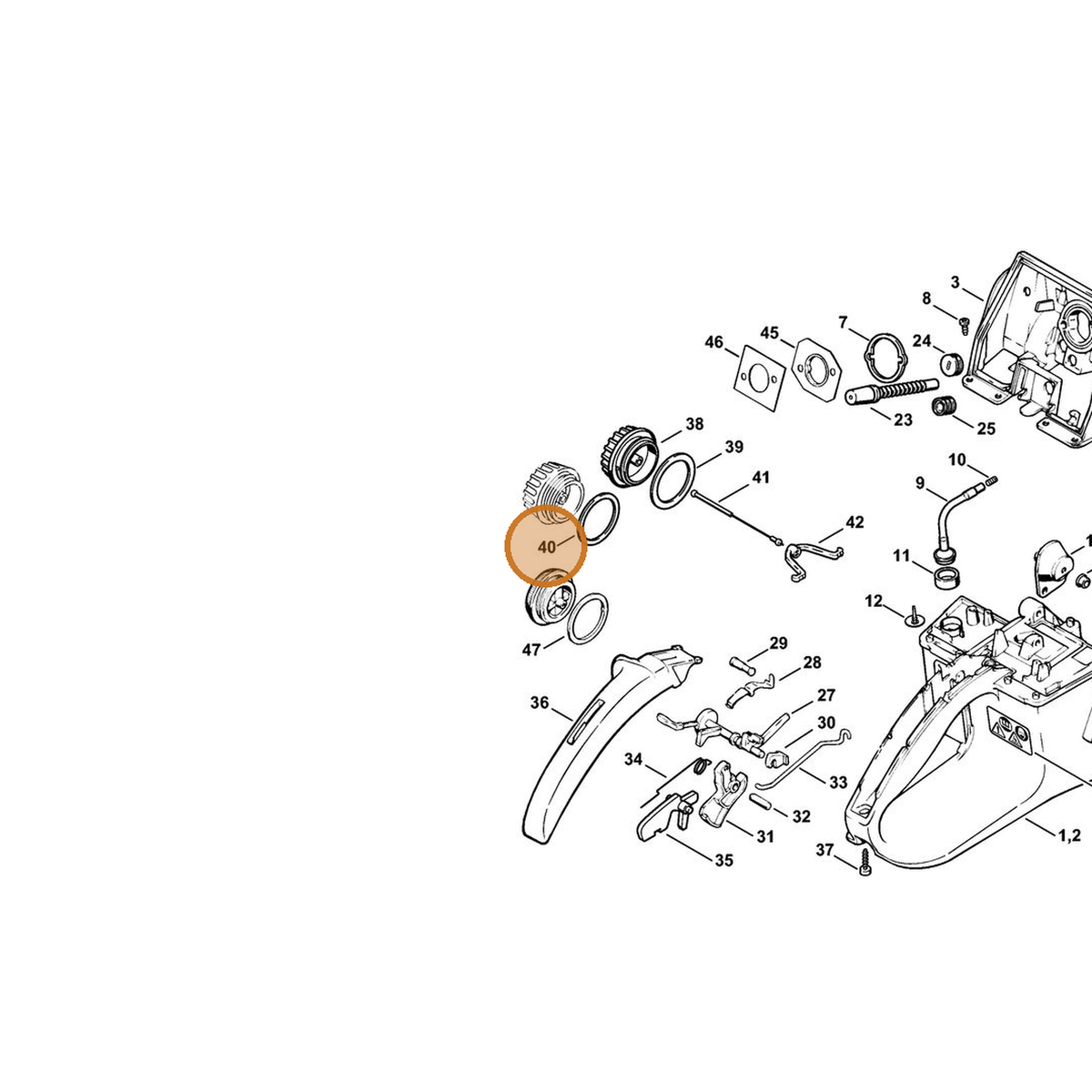 STIHL part 0000-359-1230 — IPL diagram snippet (6x zoom, amber highlight)