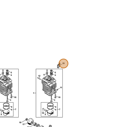 STIHL part 0000-400-7027 — IPL diagram snippet (6x zoom, amber highlight)