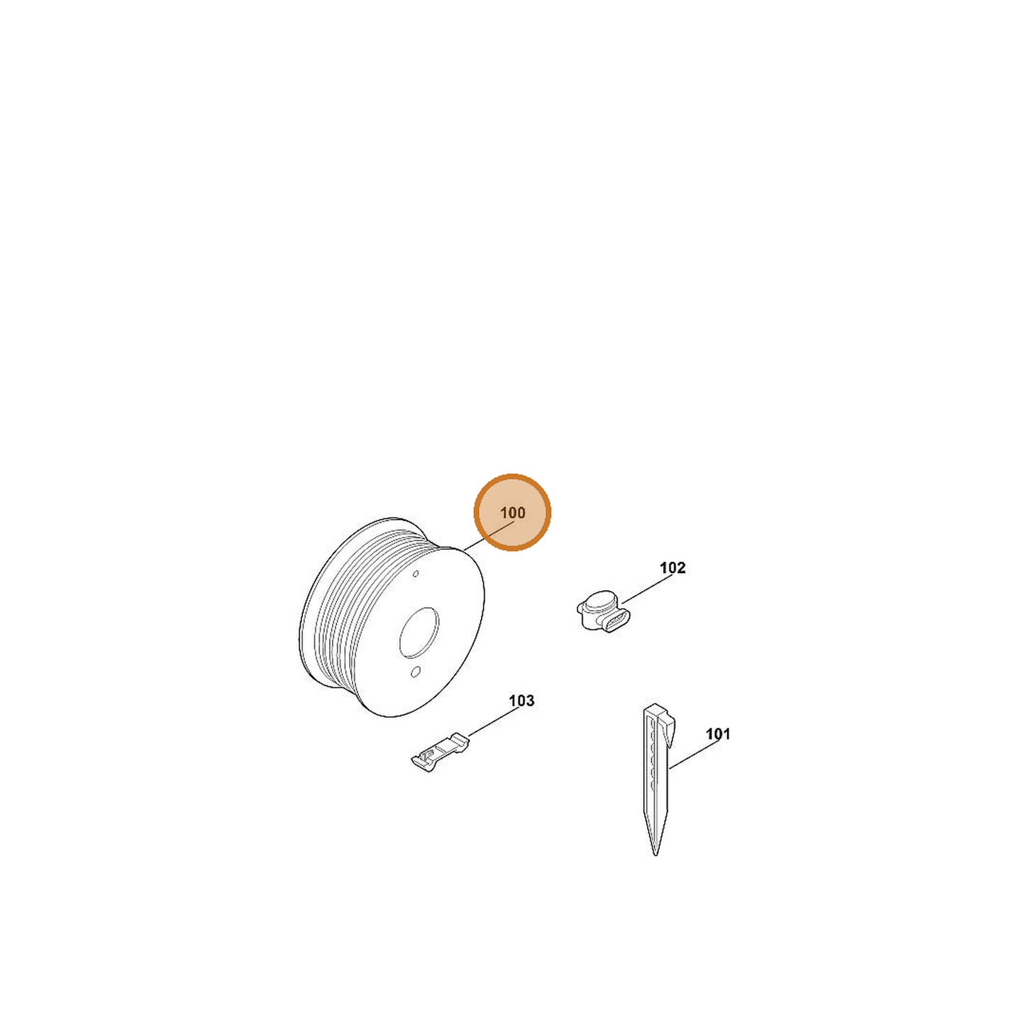 STIHL part 0000-400-8630 — IPL diagram snippet (6x zoom, amber highlight)