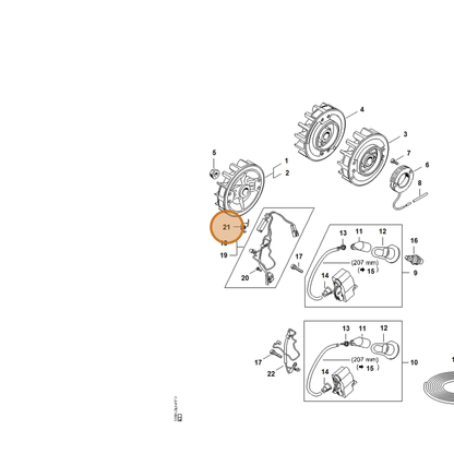 STIHL part 0000-430-4801 — IPL diagram snippet (6x zoom, amber highlight)