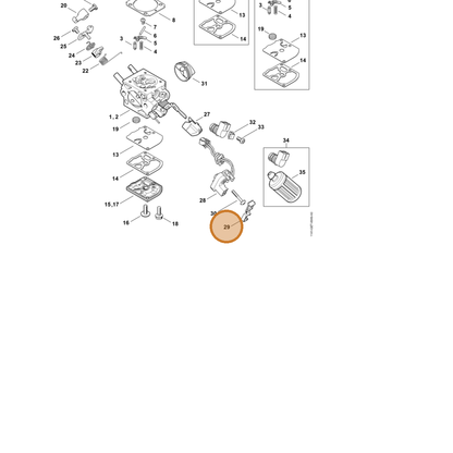 STIHL part 0000-431-1803 — IPL diagram snippet (6x zoom, amber highlight)